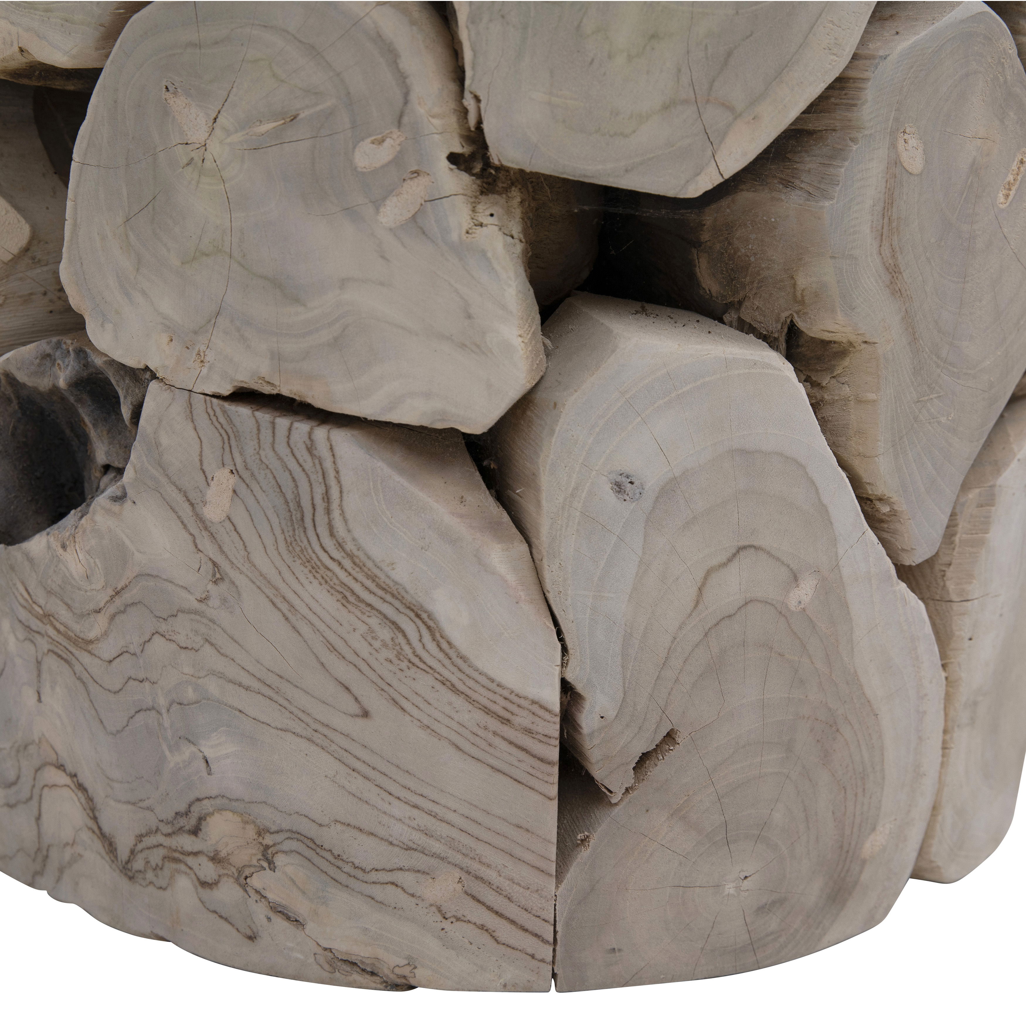 Briar Round Side Table Bleached, Side & End Table by Dovetail, 17" width x 19.5" height x 17" depth View 4