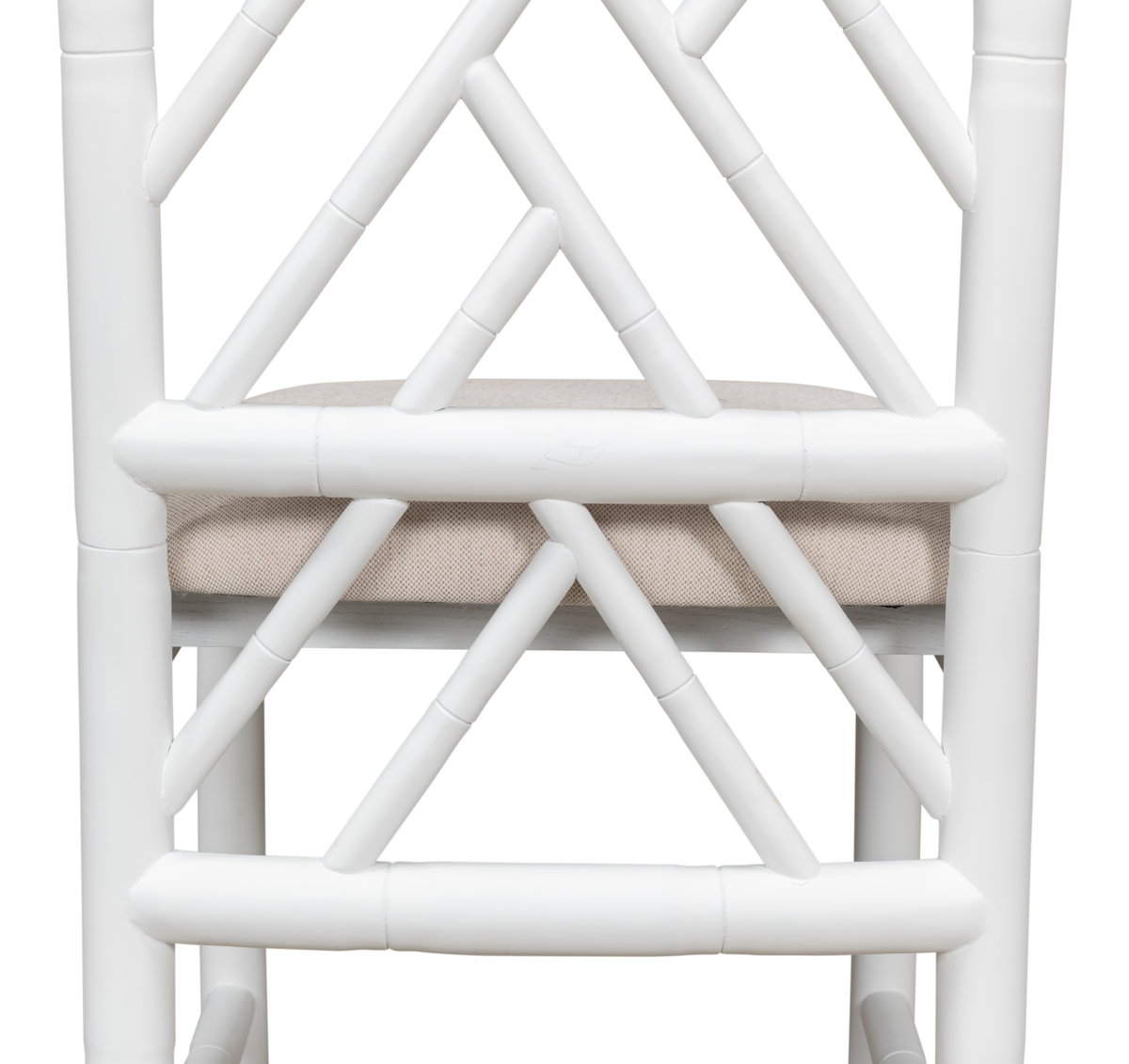 Brighton Bamboo Side Chair  White, by Sarreid, 1'10" length x 1'5" width x 3'3" height View 3