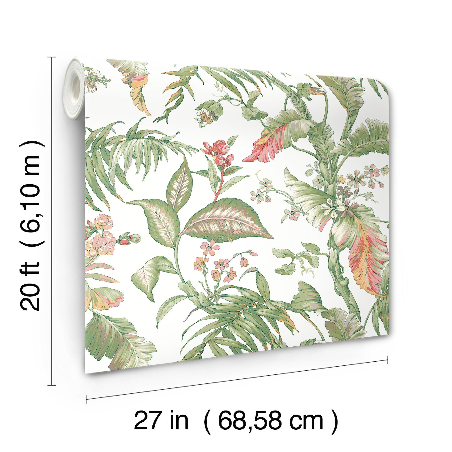 Fiji Garden Pink Peel & Stick Wallpaper large image 