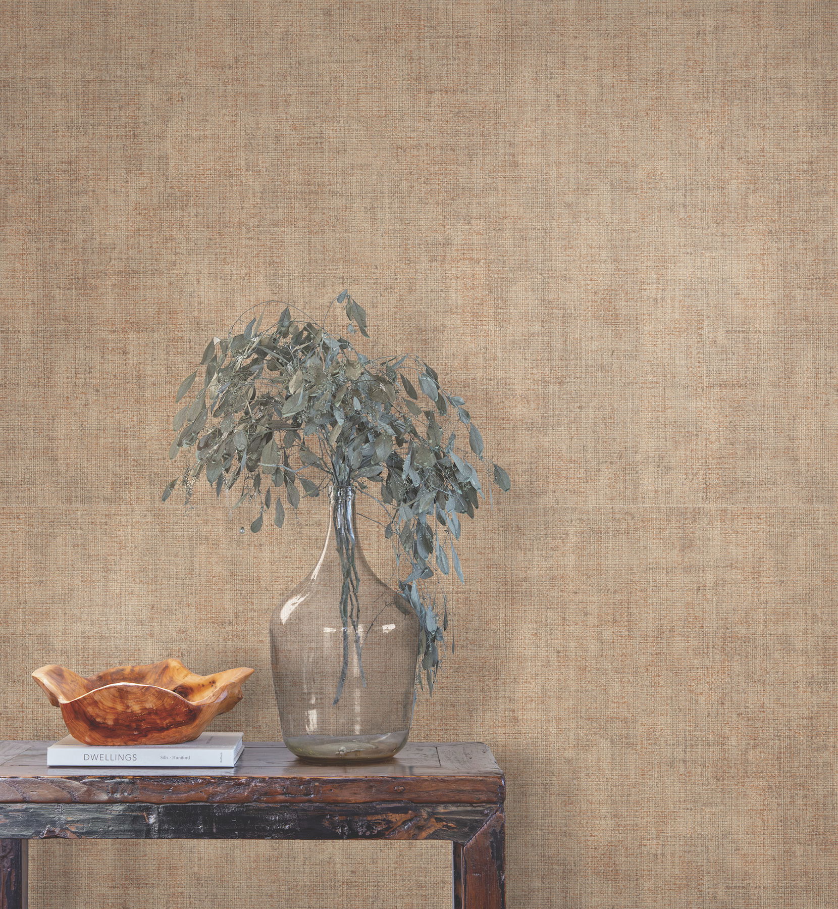 Alma Clay Faux Weave Wallpaper large image 