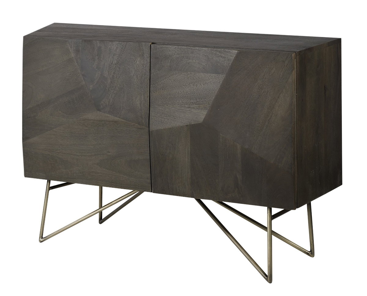 Darwin Dark Brown Wood 2 Door Accent Cabinet, Cabinets & Chest by Mercana, 40" length x 17.5" width x 30" height View 1