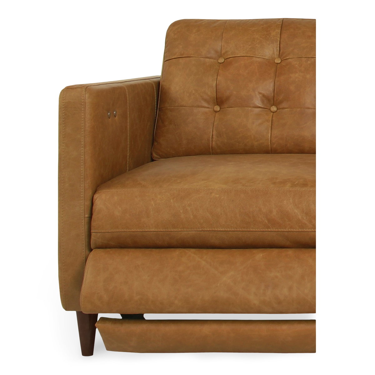 Bridgers Power Recliner Chair Tan Leather, Accent Chair by Moe's Home, 37.4" width x 33.85" height x 37.8" depth View 5