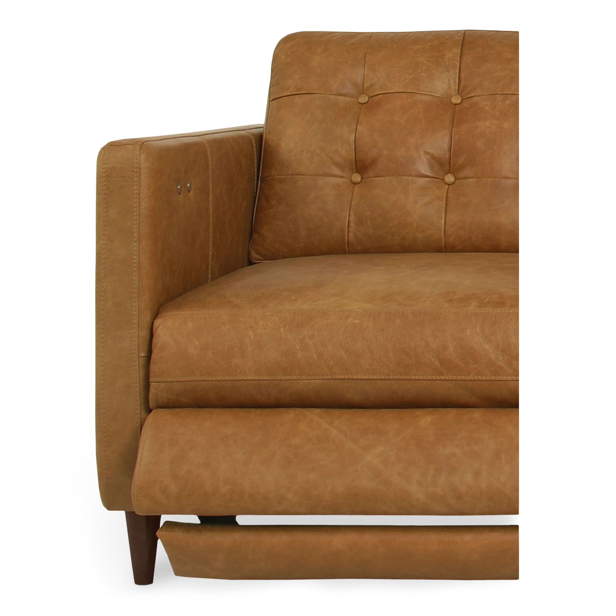 Bridgers Power Recliner Chair Tan Leather large image 