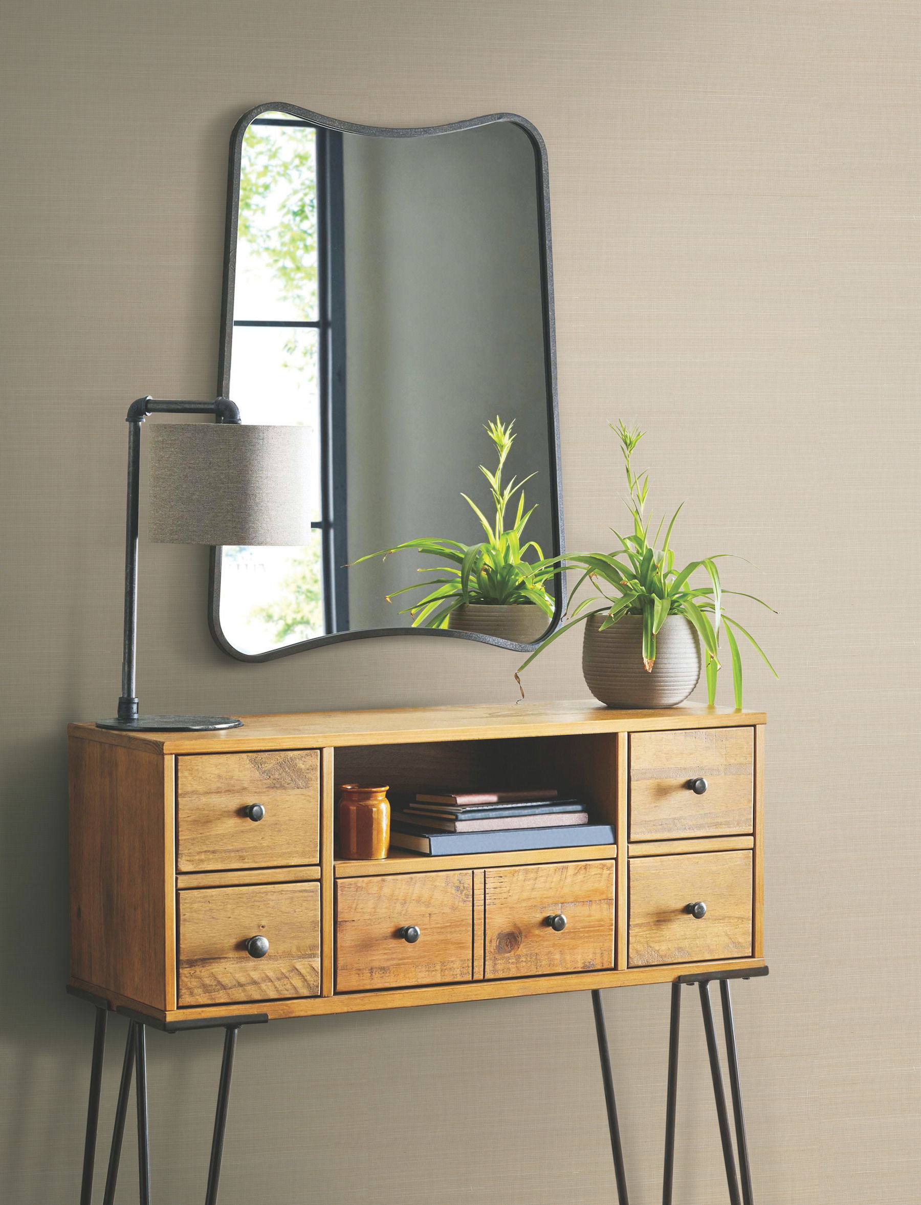 Abaca Weave Beige Wallpaper large image 