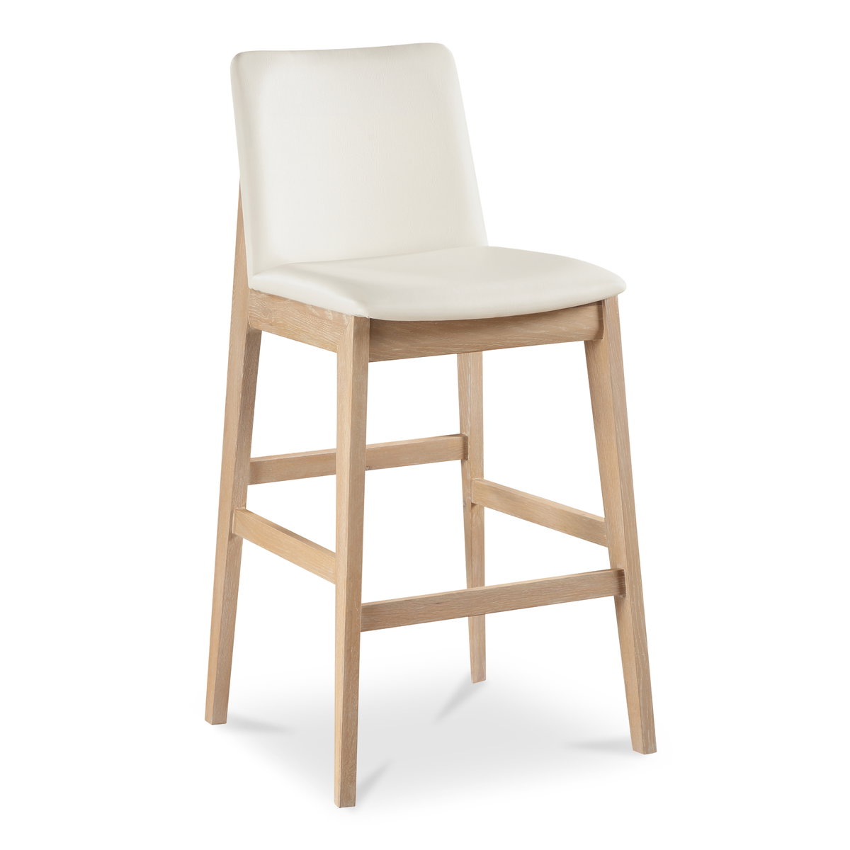 Deco Oak Barstool Pvc White, Counter & Bar Stool by Moe's Home, 22.3" width x 43.3" height x 21" depth View 2