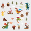 Dragons & Vikings Wall Decals, by York Wall, 1'4.8" length x 9" width x 1.79" depth thumbnail