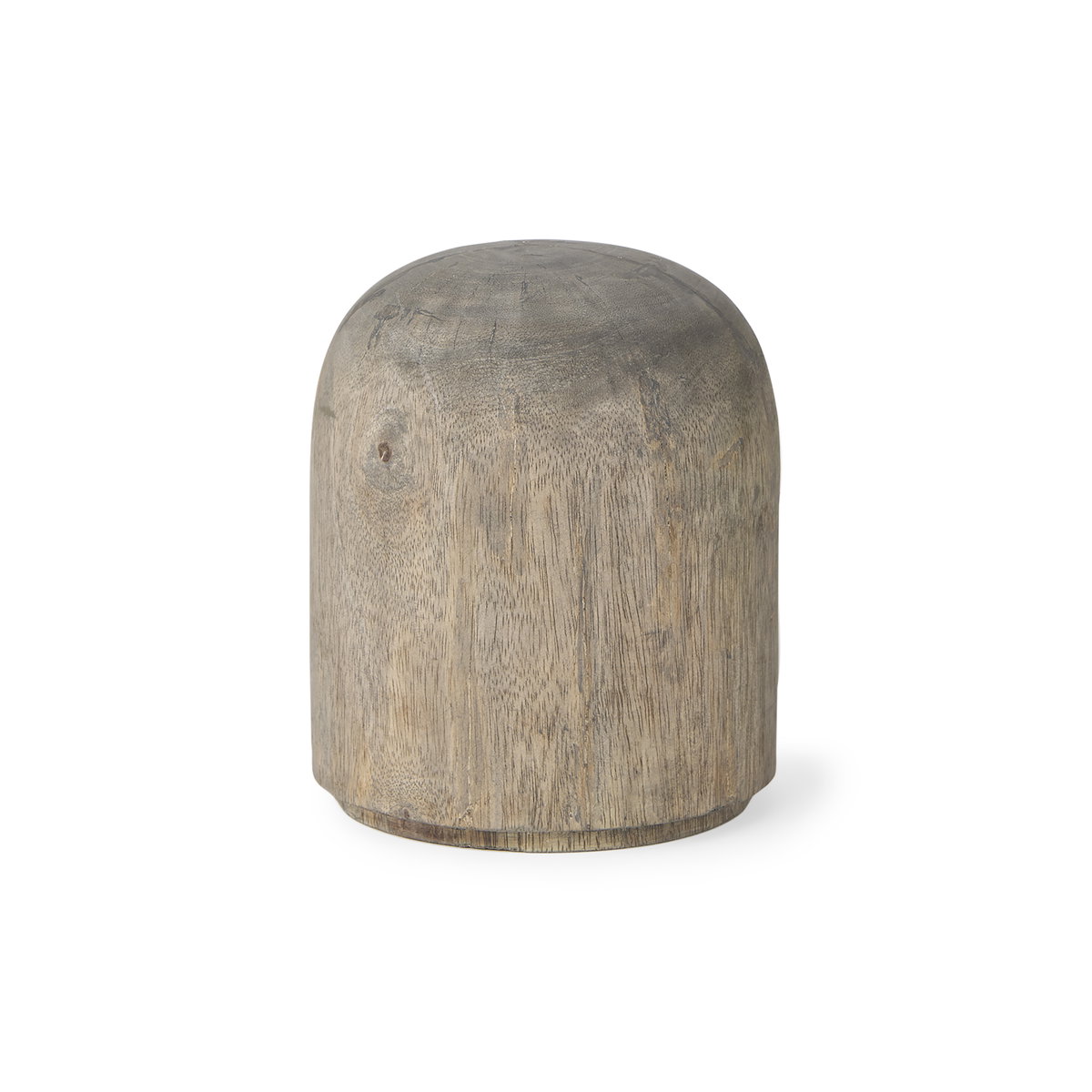 Knox Short Gray-Wash Wood Decorative Object, by Mercana, 6" length x 6" width x 7" height View 1