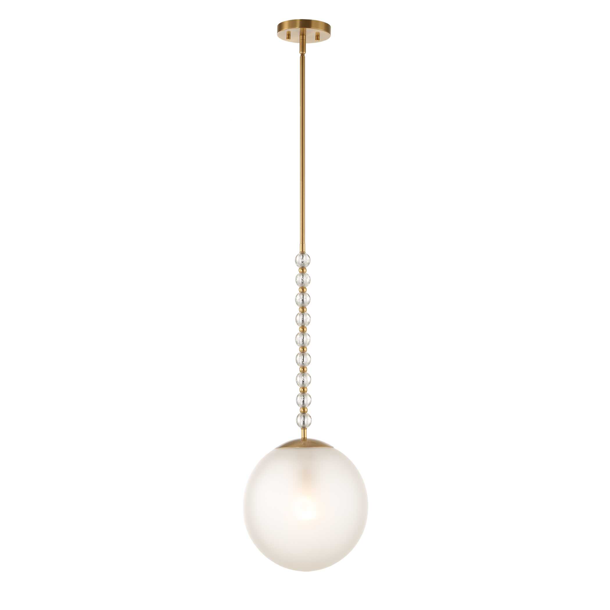 Ripple 1 Light Frost Glass Pendant, Ceiling Light by Uttermost, 30" height x 11.62" diameter View 6