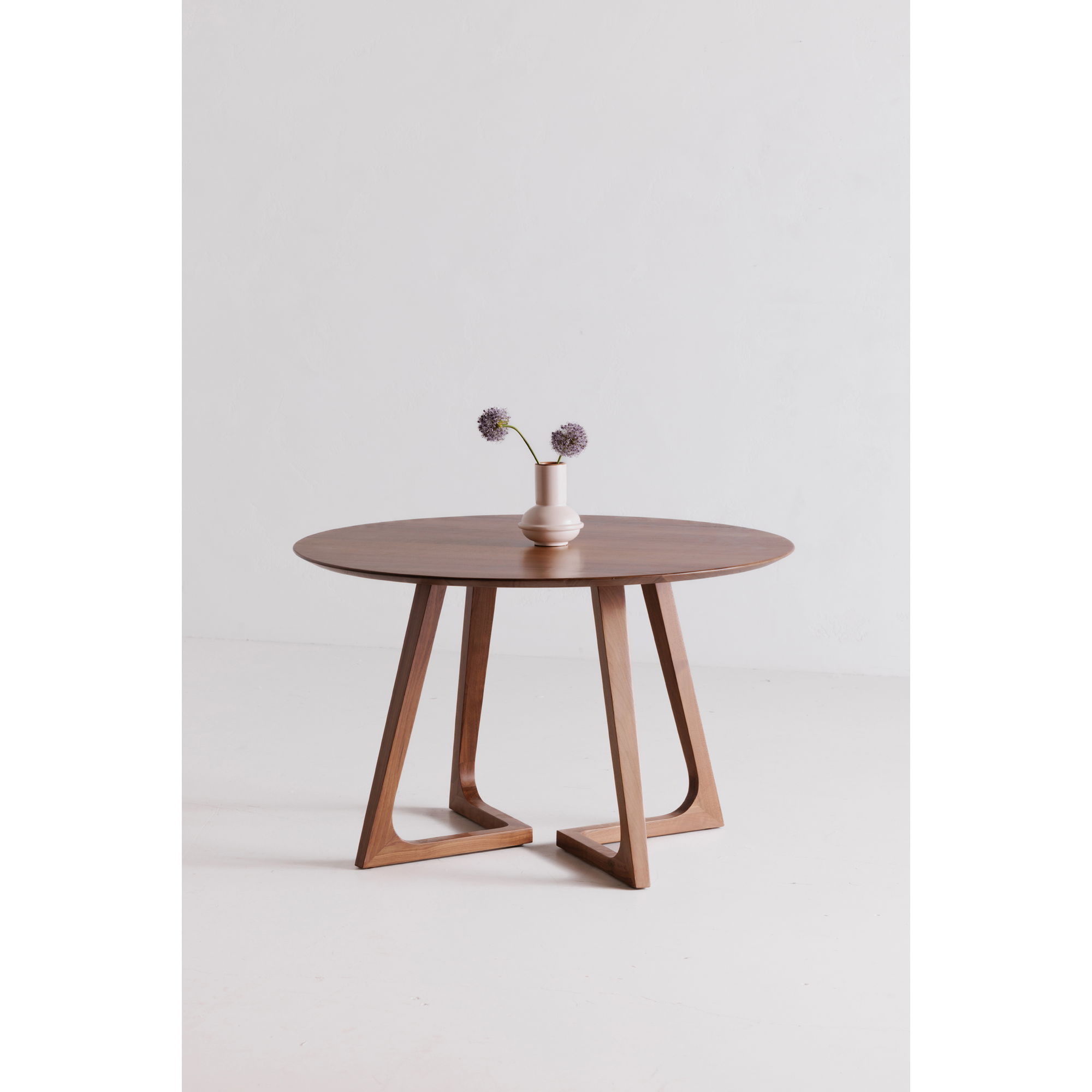 Godenza Round Dining Table Walnut, by Moe's Home, 47" width x 29.5" height x 47" depth View 8