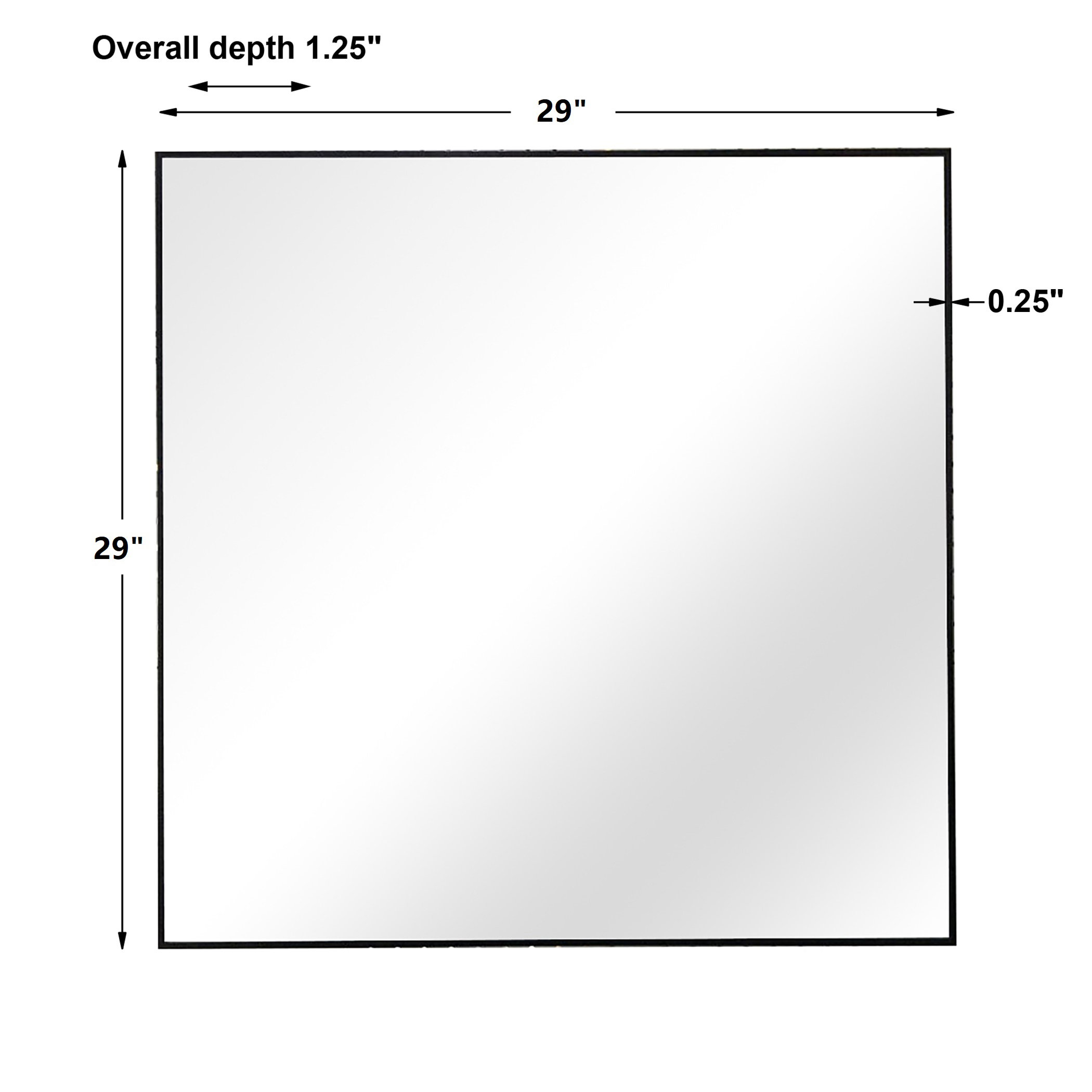 Alexo Black Square Mirror, by Uttermost, 28.5" width x 28.5" height x 1.25" depth View 3