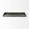 Elio  Gun Metal Gray Metal with Studs and Mirrored Bottom Rectangle Tray thumbnail 2