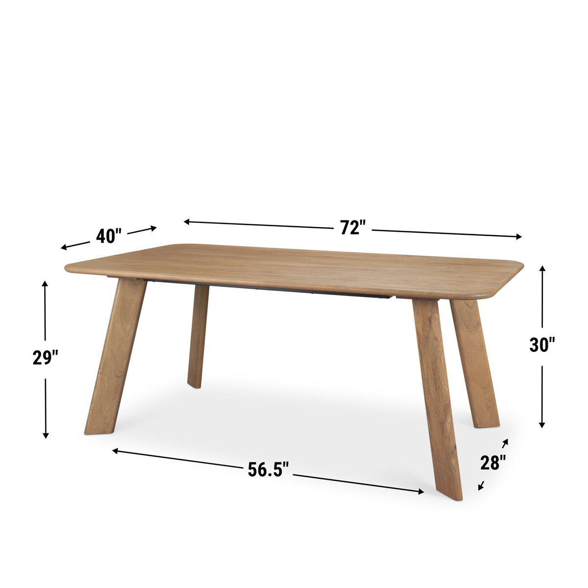 Welborn 72'L x 40'W Rectangular Dining Table | Modern | Light Brown Wood | Seats 6, by Mercana, 72" length x 40" width x 30" height View 5