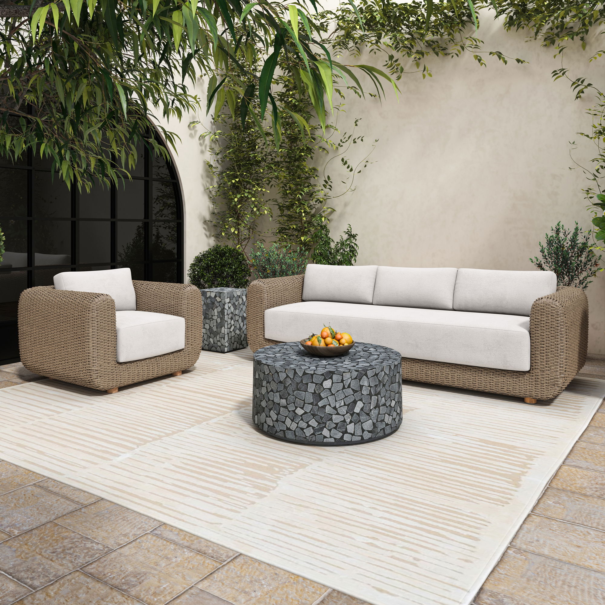Kiri Outdoor Side Table Black large image 