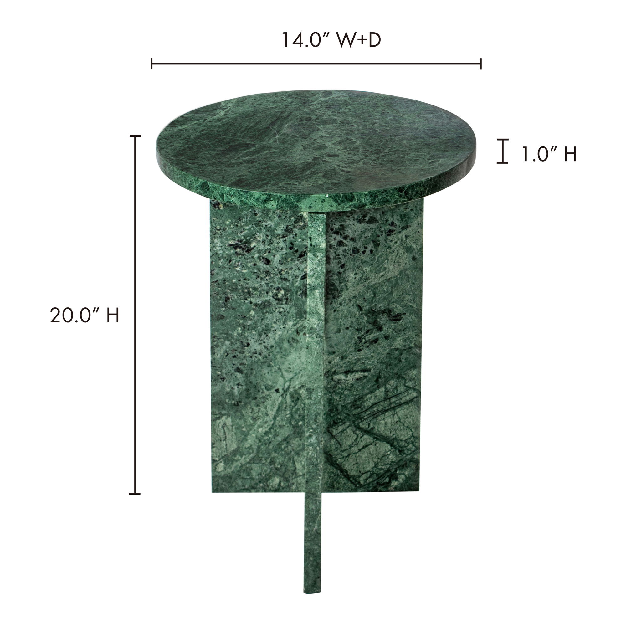 Grace Accent Table Green Marble large image 