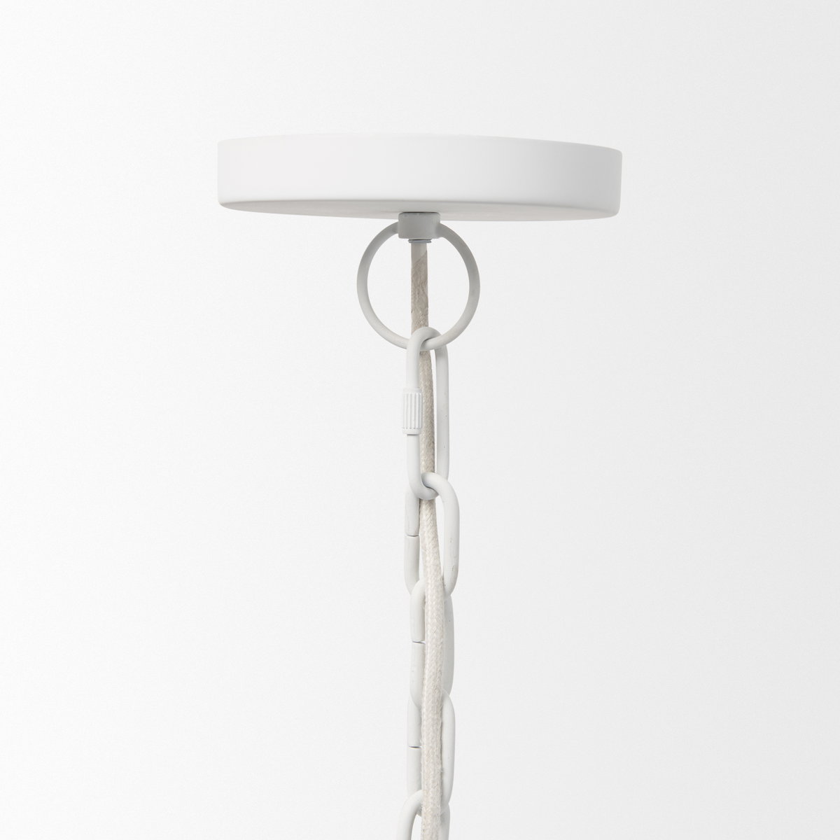 Doma 24' Round White Dome Pendant Light, by Mercana, 24" length x 24" width x 15" height View 4