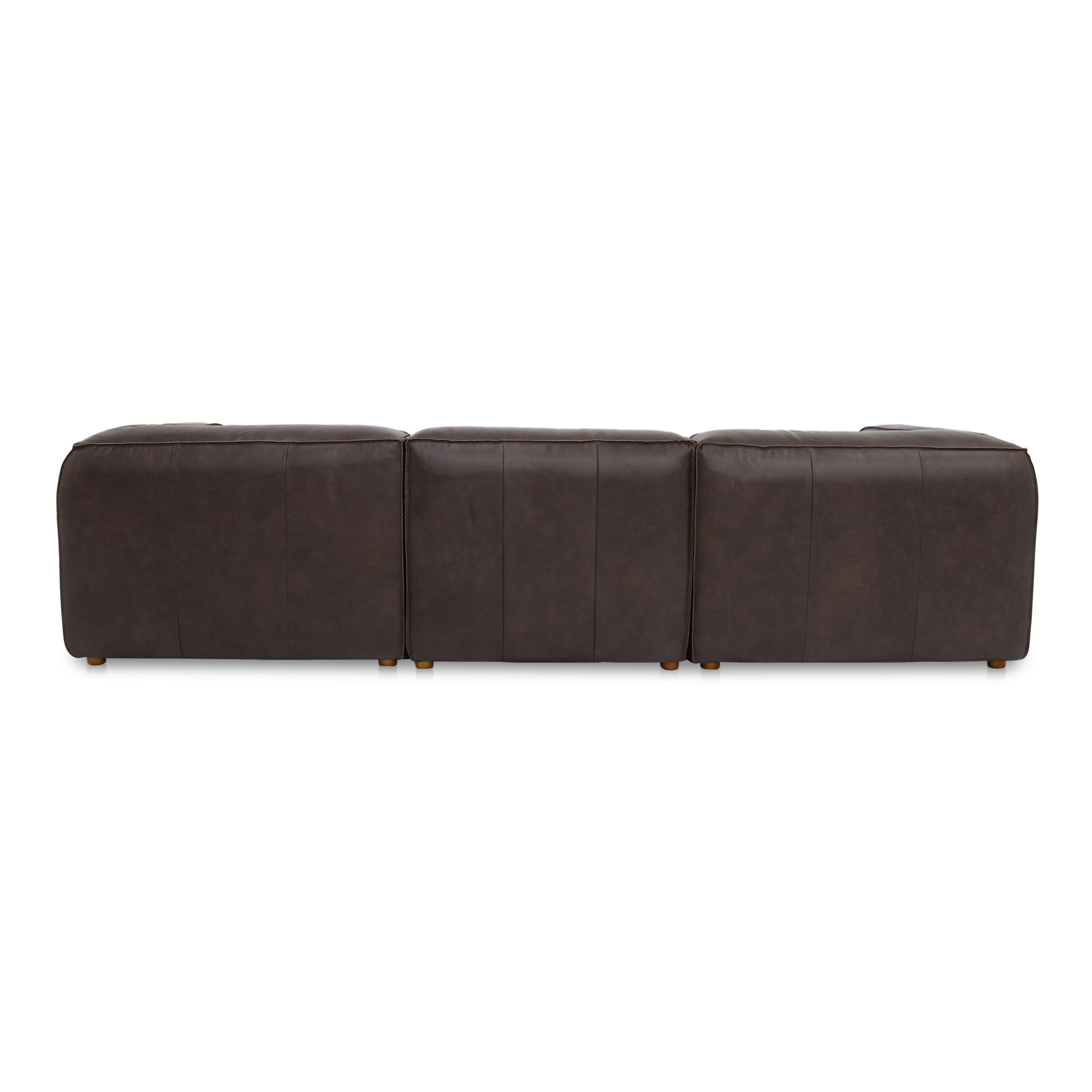 Form Signature Modular Sectional Espresso Brown Leather, Sectional Sofa by Moe's Home, 112" width x 26" height x 71.5" depth View 4
