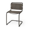 Berbick Open Back Dining Side Chair | Gray Suede with Iron, Dining Chair by Mercana, 20.5" length x 24" width x 33" height thumbnail 1
