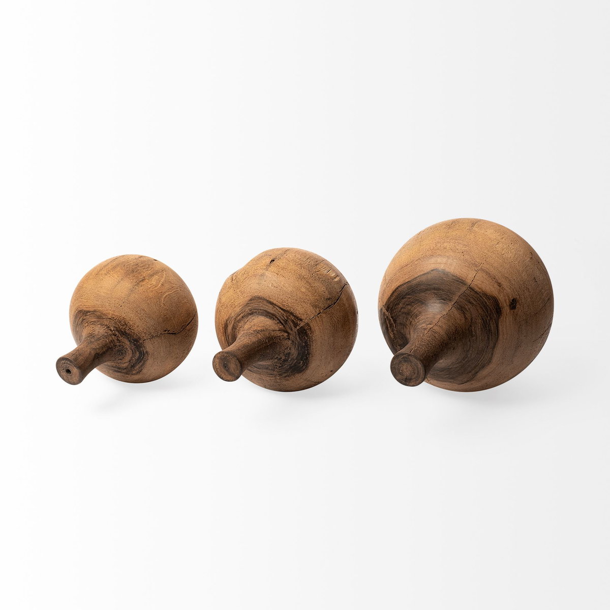 Afra Large Solid Wood Vase Shaped Decorative Object, by Mercana, 7.5" length x 7.5" width x 10.5" height View 5