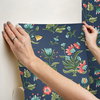 Heirloom Floral Navy Peel & Stick Wallpaper, by York Wall, 20' length x 1'8.5" width x 0.02" depth thumbnail 8
