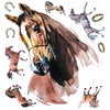 Watercolor Wild Horses Giant Wall Decals, by York Wall, 1'6" length x 1'5.25" width x 0.02" depth thumbnail