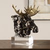 Moose Bust Bronze Sculpture thumbnail 1