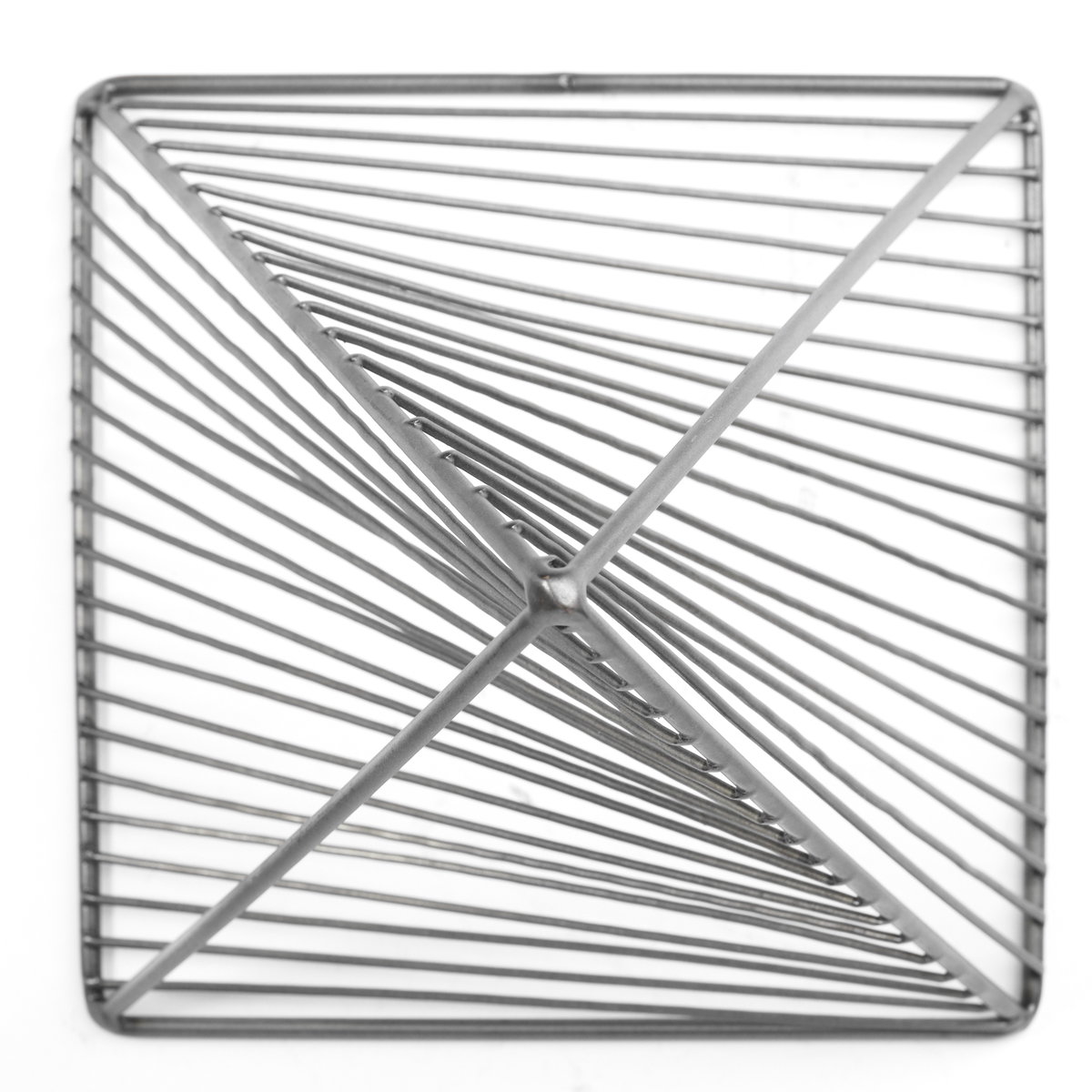Risley 8L x 8W Gray Metal Triangular Decorative Object, by Mercana, 8.07" length x 8.07" width x 10.63" height View 5