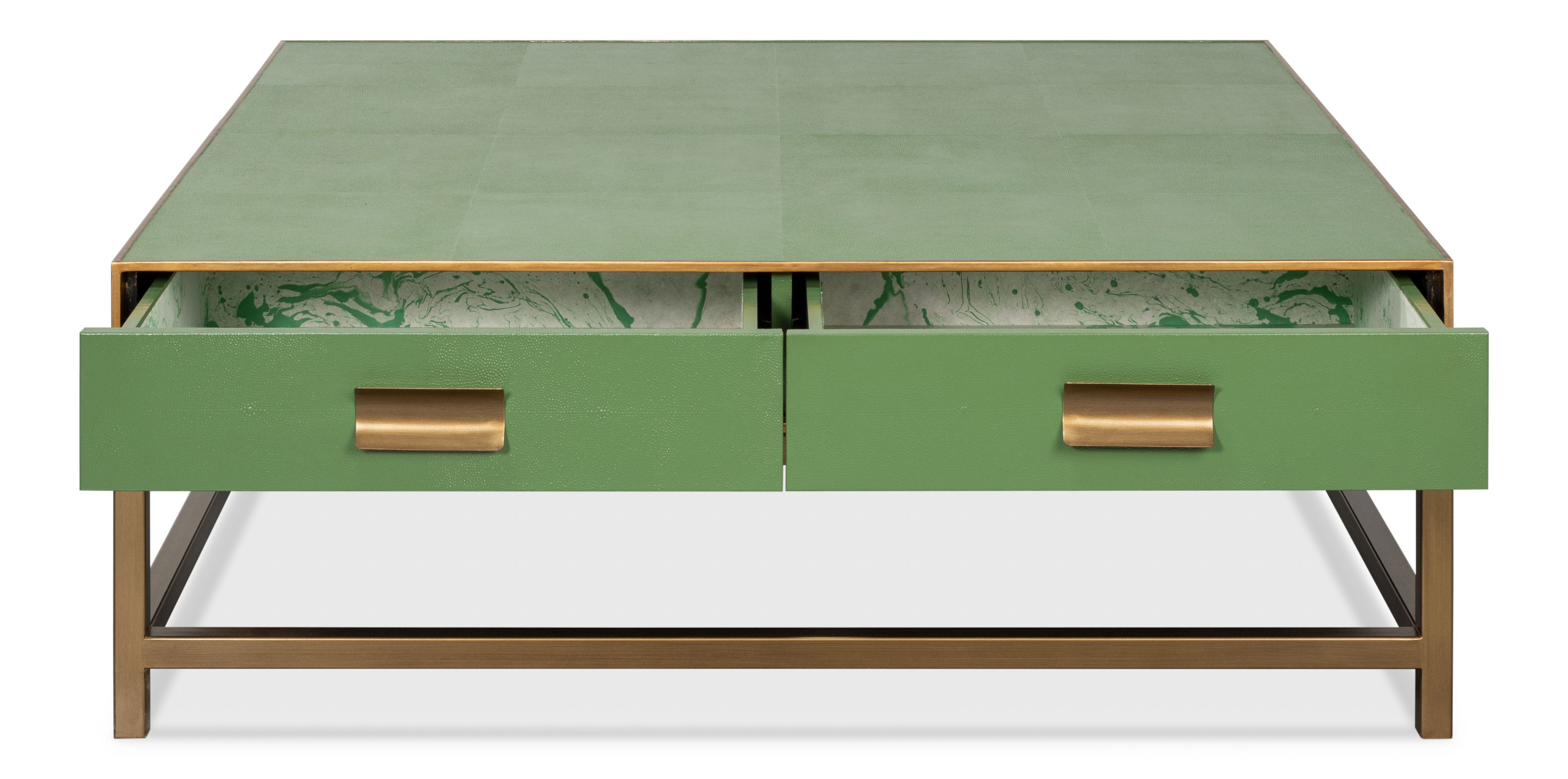 Gideon Shagreen Sq.Coffee Tbl,Watercress, Coffee Table by Sarreid, 48" length x 48" width x 17" height View 9