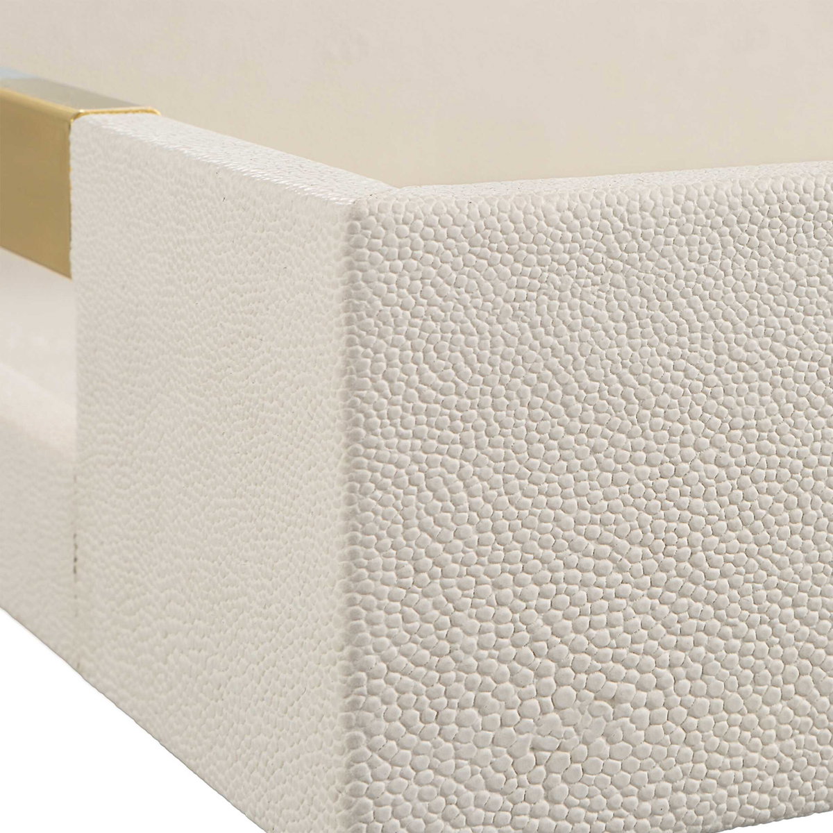 Wessex White Shagreen Tray, Decorative Tray by Uttermost, 19" width x 2.62" height x 13.87" depth View 7