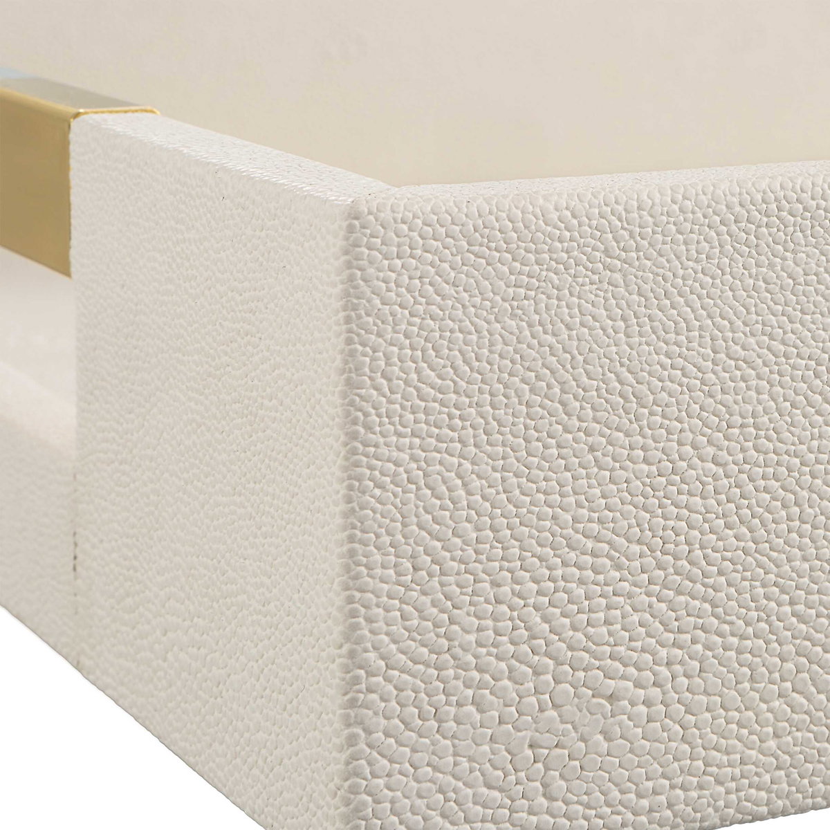 Wessex White Shagreen Tray, Decorative by Uttermost, 19" width x 2.62" height x 13.87" depth View 7