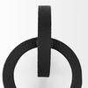 Rafiki Two Blackened Hammered Finish Metal Conjoined Circles, Decorative Object by Mercana, 7.87" length x 5.91" width x 5.91" height thumbnail 10
