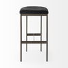 Millie 16.75L x 17.75W x 30.25H Black Leather Seat with Metal Frame Bar Stool thumbnail 2
