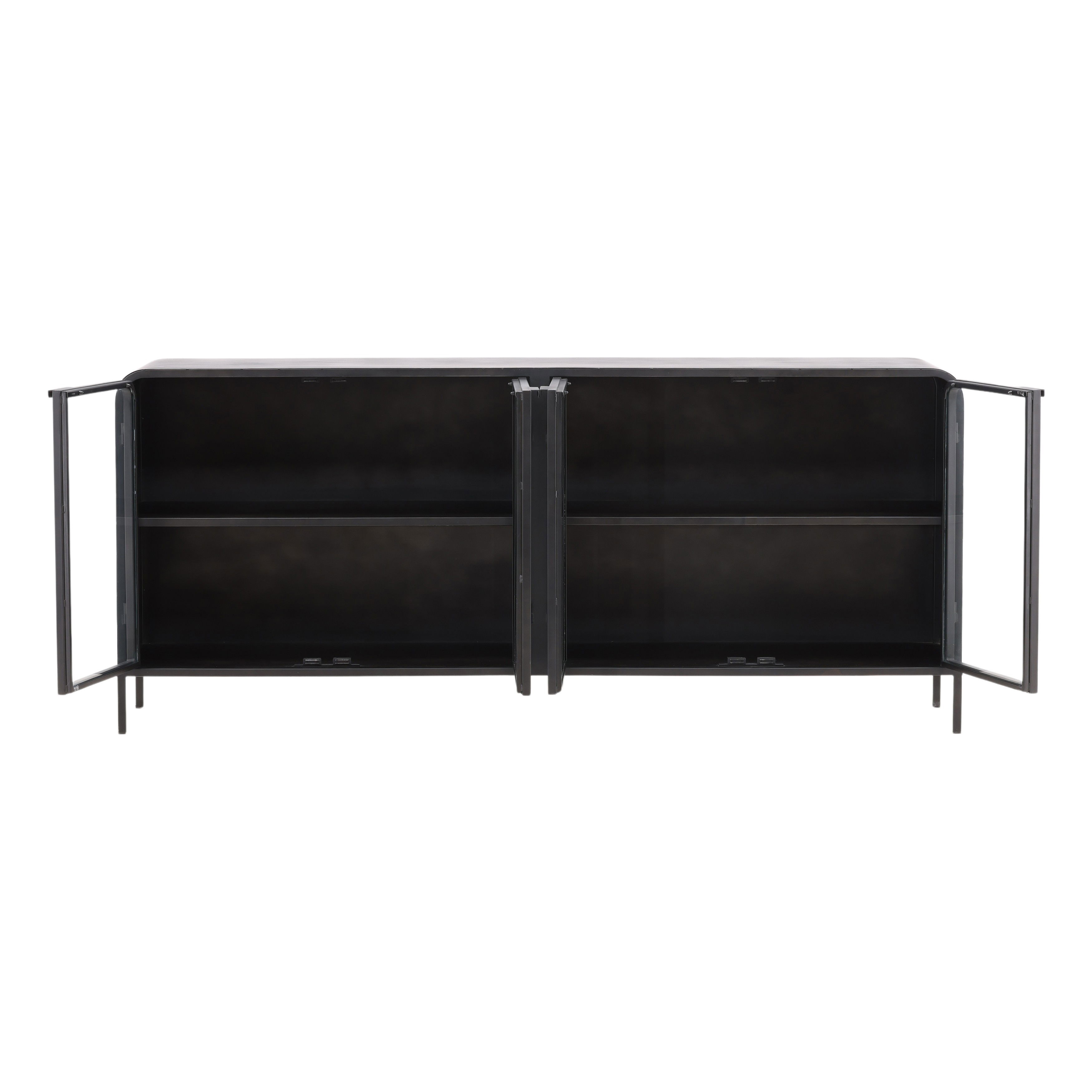 Jarin Sideboard Black, Sideboards & Buffet by Dovetail, 78.5" width x 34" height x 18" depth View 5