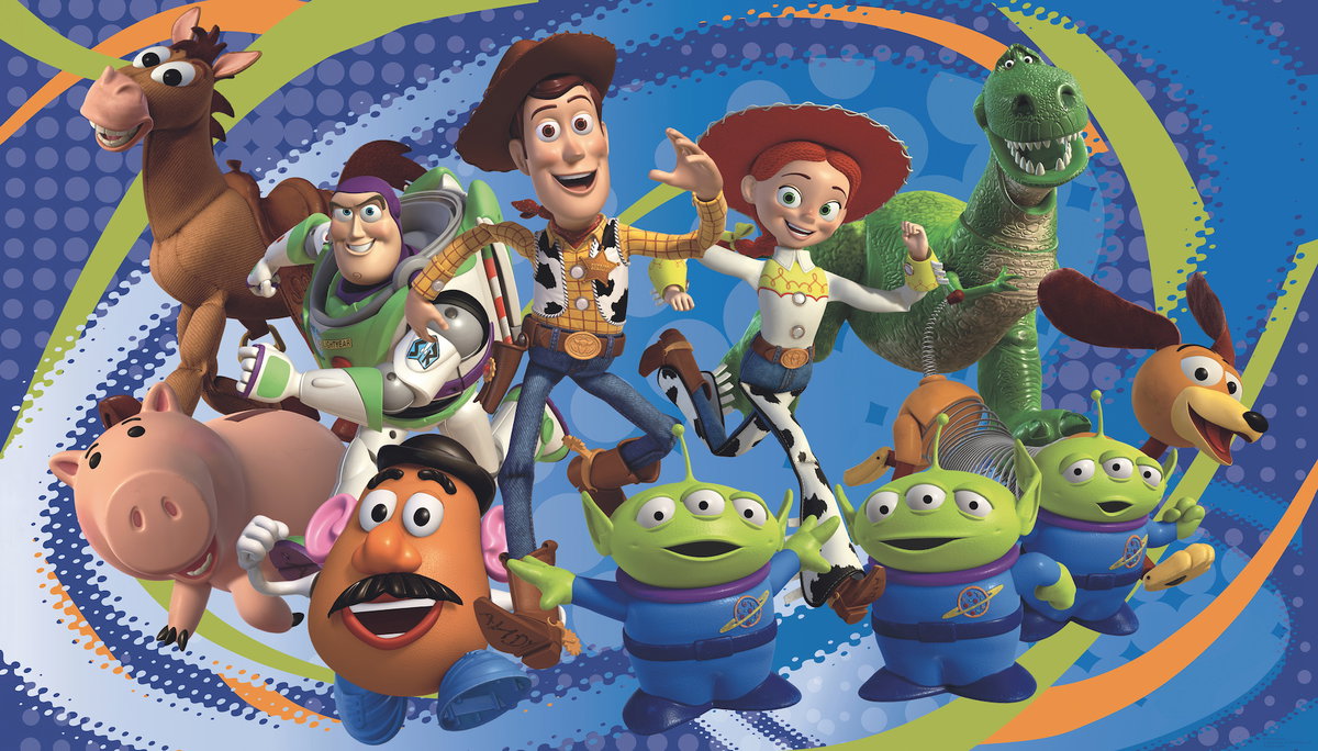 Toy Story 3 Chair Rail Wall Mural, Wallpaper by York Wall, 1'6" length x 1'6" width x 0.02" depth