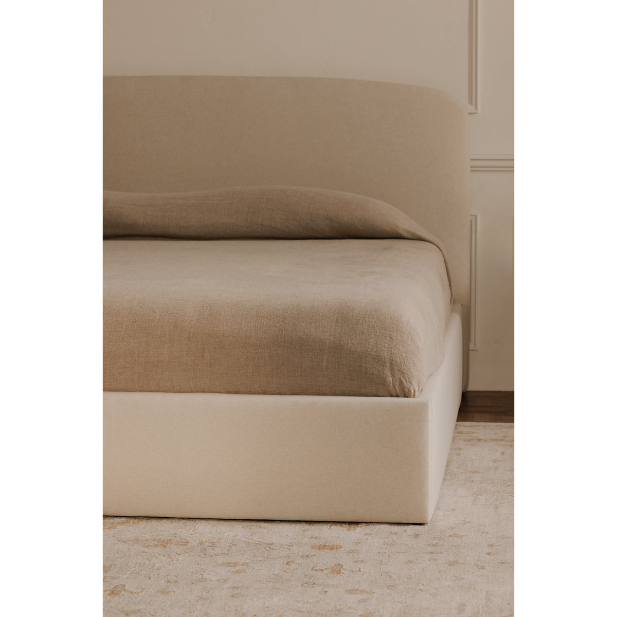 Joan Queen Storage Bed Cream, by Moe's Home, 5'6.25" width x 3'9" height x 7'2" depth View 9