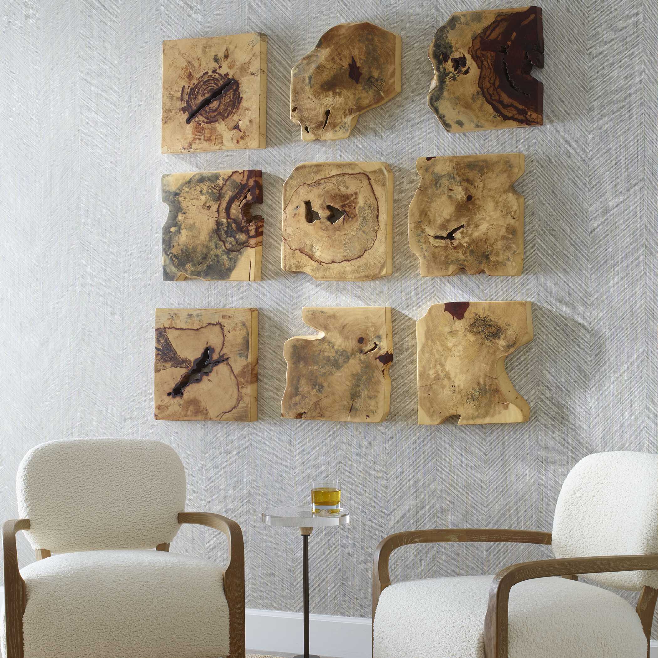Bahati Wood Wall Décor In Natural Set/9 large image 