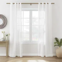 Online Designer Living Room Diyon Solid Color Sheer Grommet Curtain Panels (Set of 2)