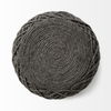 Allium Dark Gray Handwoven Wool Cylindrical Pouf, Ottoman by Mercana, 15.75" length x 15.75" width x 17.75" height thumbnail 6