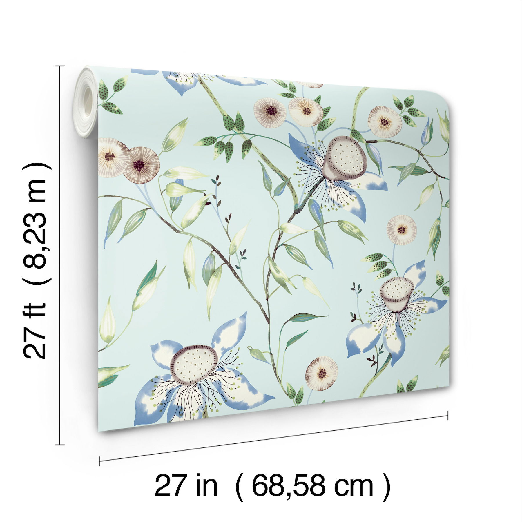 Dream Blossom Light Blue Wallpaper large image 
