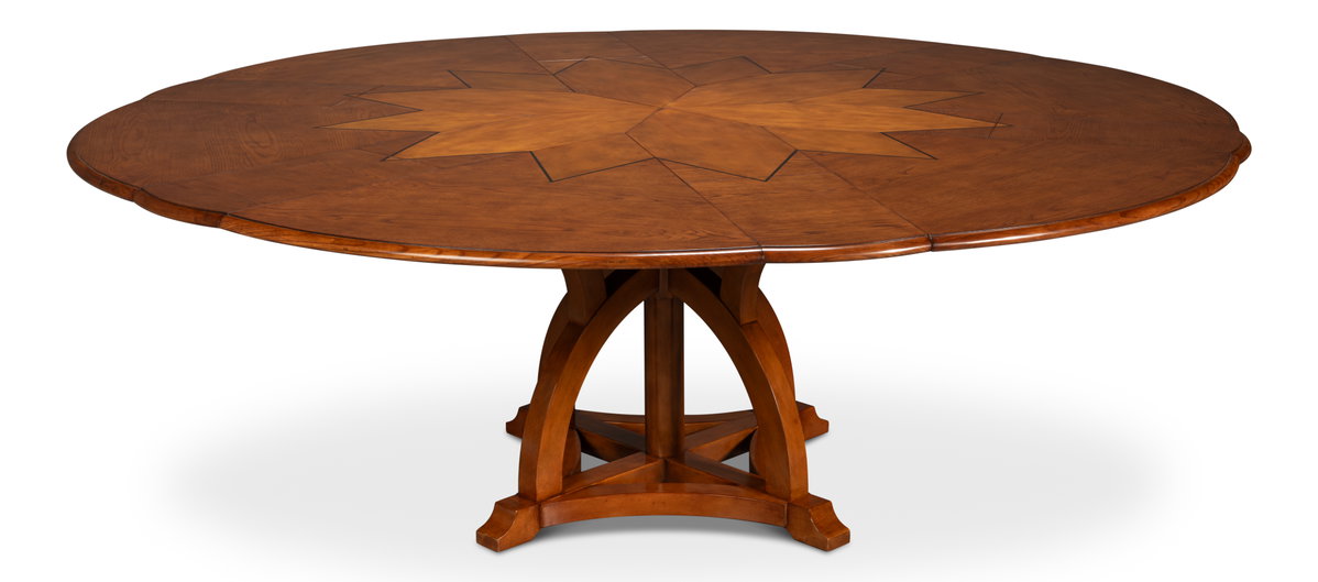 Austin Jupe Dining Table Medium Walnut, by Sarreid, 4'7" length x 4'7" width x 2'6" height View 11