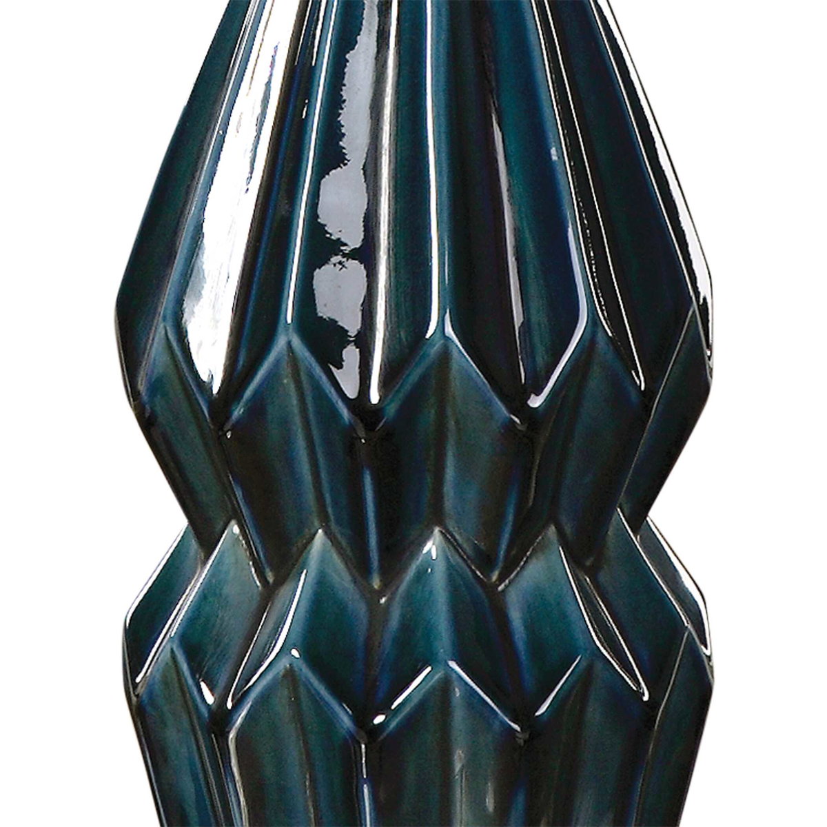 Prussian Blue Ceramic Lamp, Table Lamp by Uttermost, 18" width x 31.5" height x 18" depth View 4