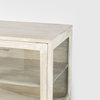 Arelius 36L x 18W x 32H White Wood, Gold Metal Base with 2 Glass Doors Accent Cabinet, Cabinets & Chest by Mercana, 36" length x 18.75" width x 32" height thumbnail 8