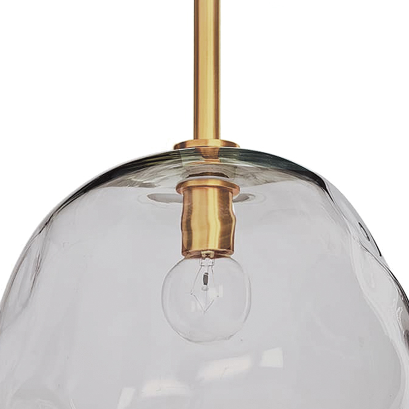 Molten Pendant Large With Smoke Glass (Natural Brass), by Regina Andrew Detroit, 9" width x 20" height x 9" depth View 6
