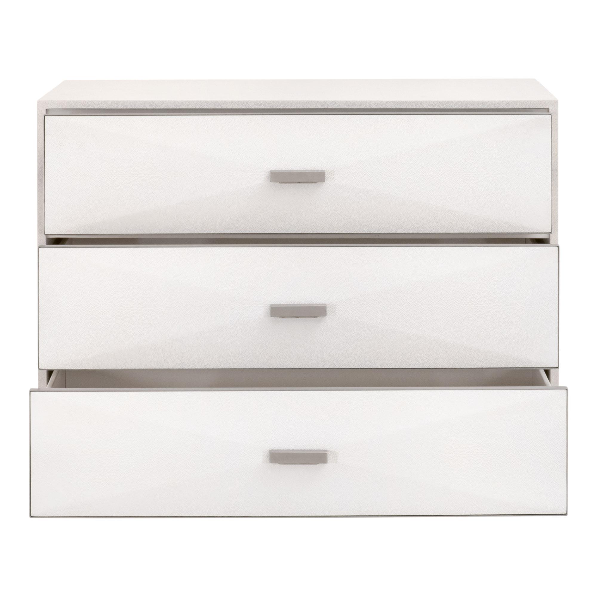 Wynn Shagreen 3-Drawer Nightstand, by Essentials for Living, 38" width x 30.25" height x 19.5" depth View 2