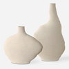 Duostacked Matte White Vases Set/2, by Uttermost, 10.5" width x 18" height x 4" depth thumbnail 1