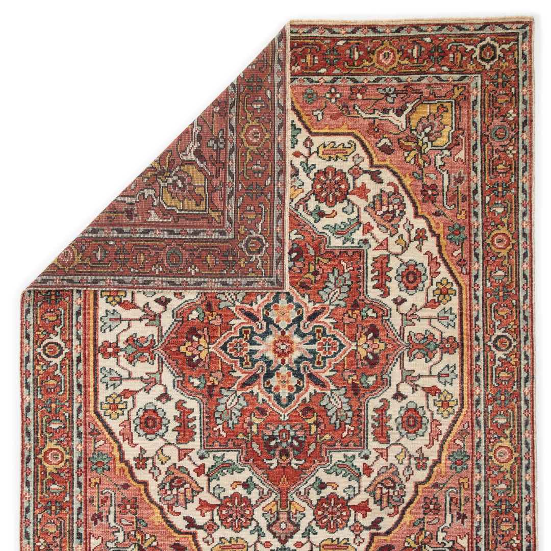 Wilkes Hand-Knotted Wool Red/Beige Area Rug large image 