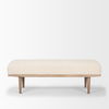 Shae Brown Wood with Oatmeal Fabric Bench thumbnail 3