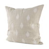 Enya 18x18 Beige and Cream Fabric Patterned Pillow Cover, Decorative Pillow by Mercana, 18" length x 18" width x 0.2" height thumbnail 1