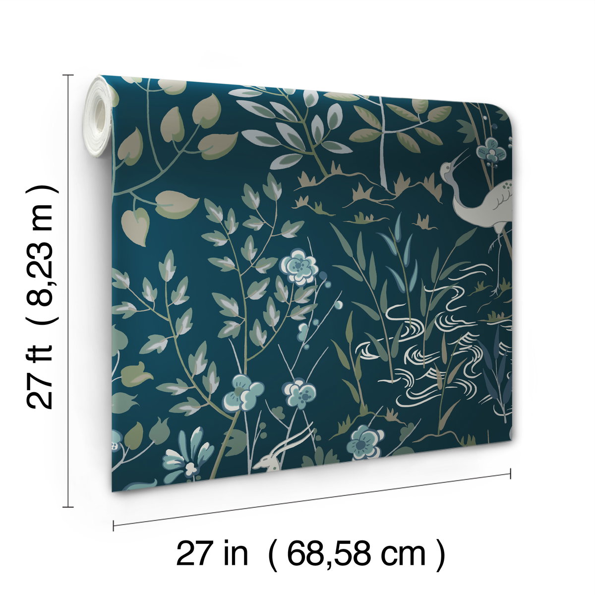 Aspen Dark Blue Wallpaper, by York Wall, 27' length x 2'3" width x 0.02" depth View 6