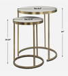 Aragon White Nesting Tables Set/2, Side & End Table by Uttermost, 19.5" width x 24" height x 19.5" depth thumbnail 3