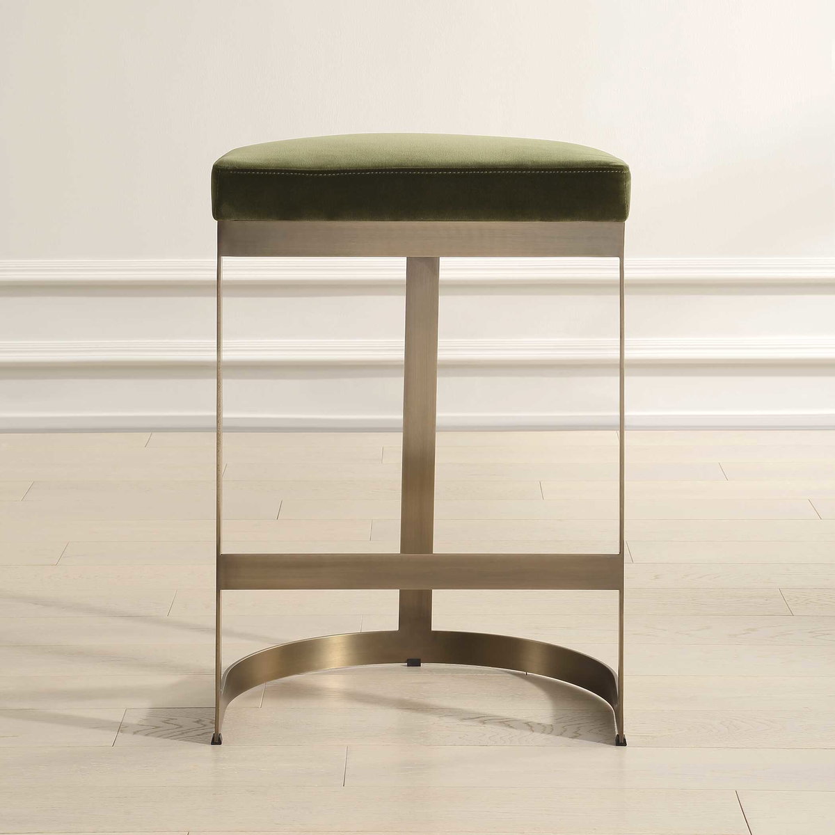 Ivanna Brass Moss Counter Stool, Counter & Bar Stool by Uttermost, 18" width x 26" height x 15" depth View 4